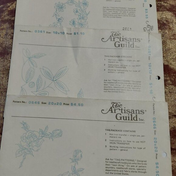 Large Vintage Lot of The Artisans Guild  Embroidery Hot Iron Transfers - Picture 3 of 9